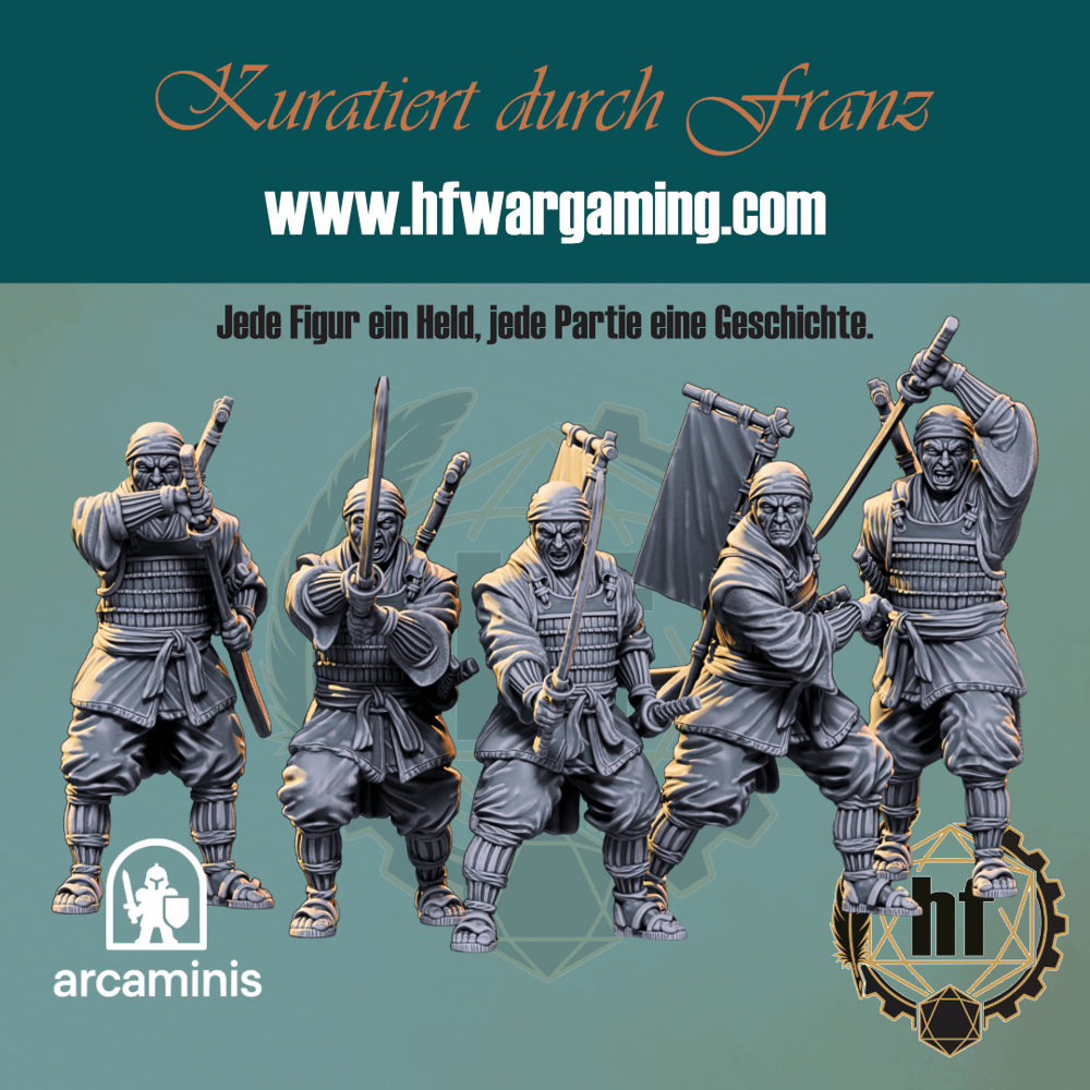 Ishikari – Swordsmen – bemaltes Modell aus dem Daimyos-Will-Sortiment